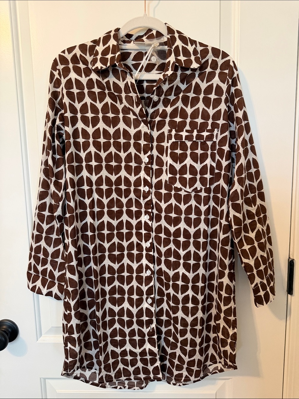 NWT Julia Amory Husband Shirt in Coco Santorini Check